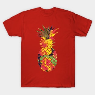 Tropical Pineapple Geometric Floral T-Shirt